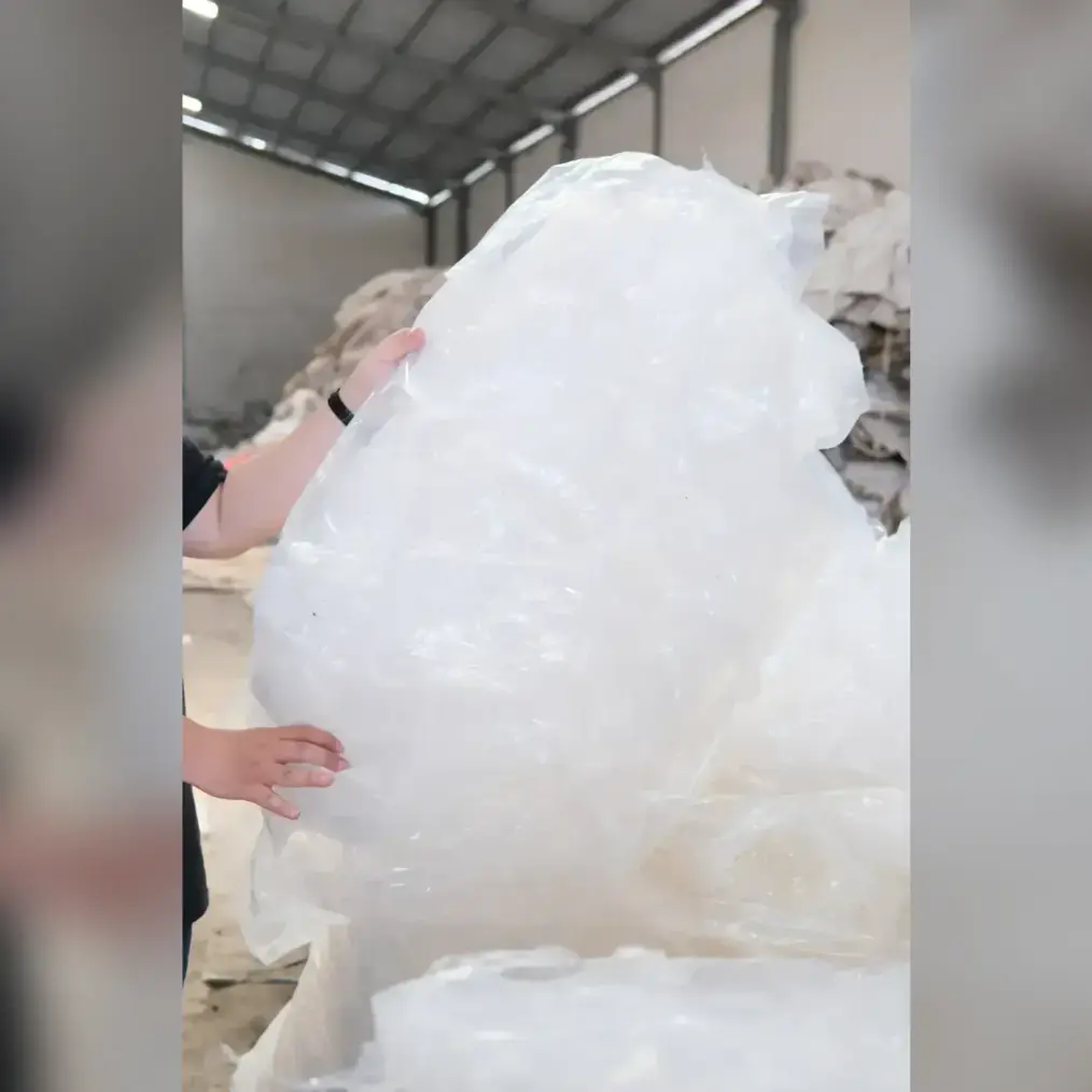 Lembaran plastik PE ex-inner jumbo bag yang masih layak pakai
